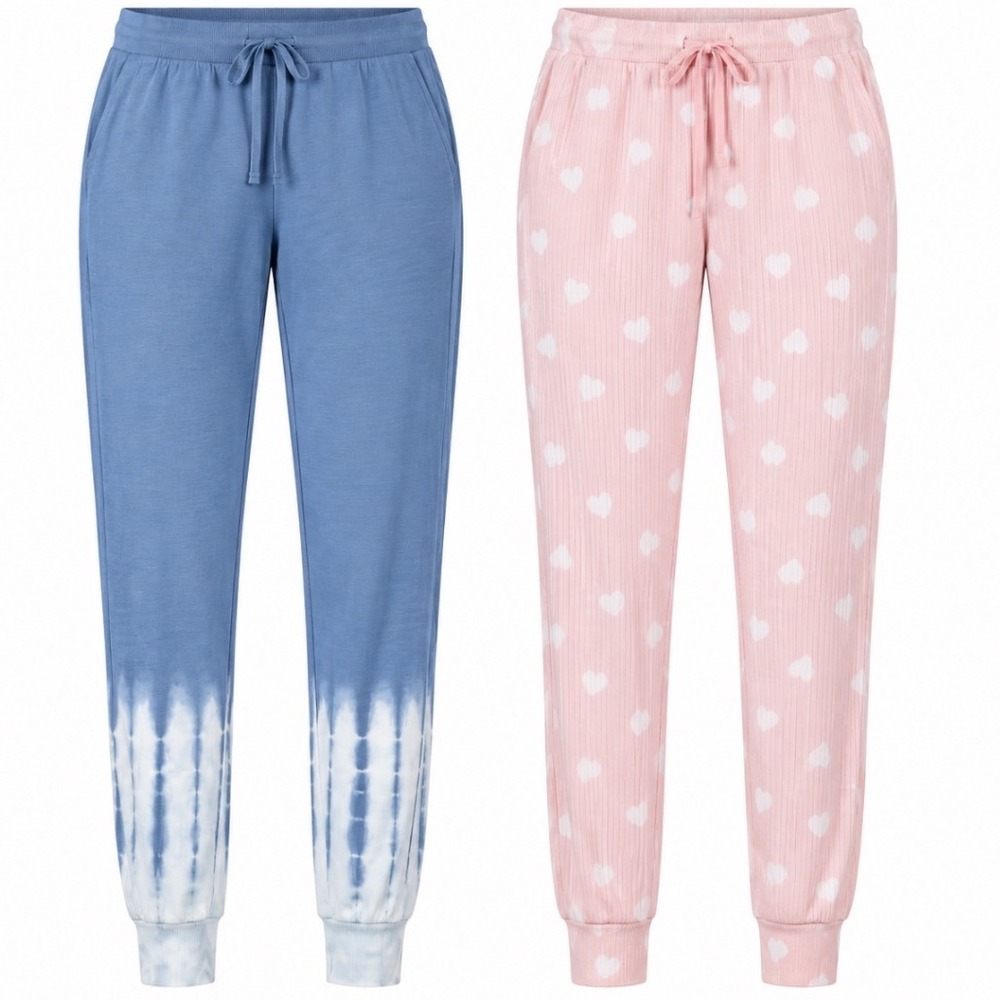 Jenni Alfani Women's XS Pajama Pants Lot of 2 NWT Heart Tie Dye Lounge Joggers
